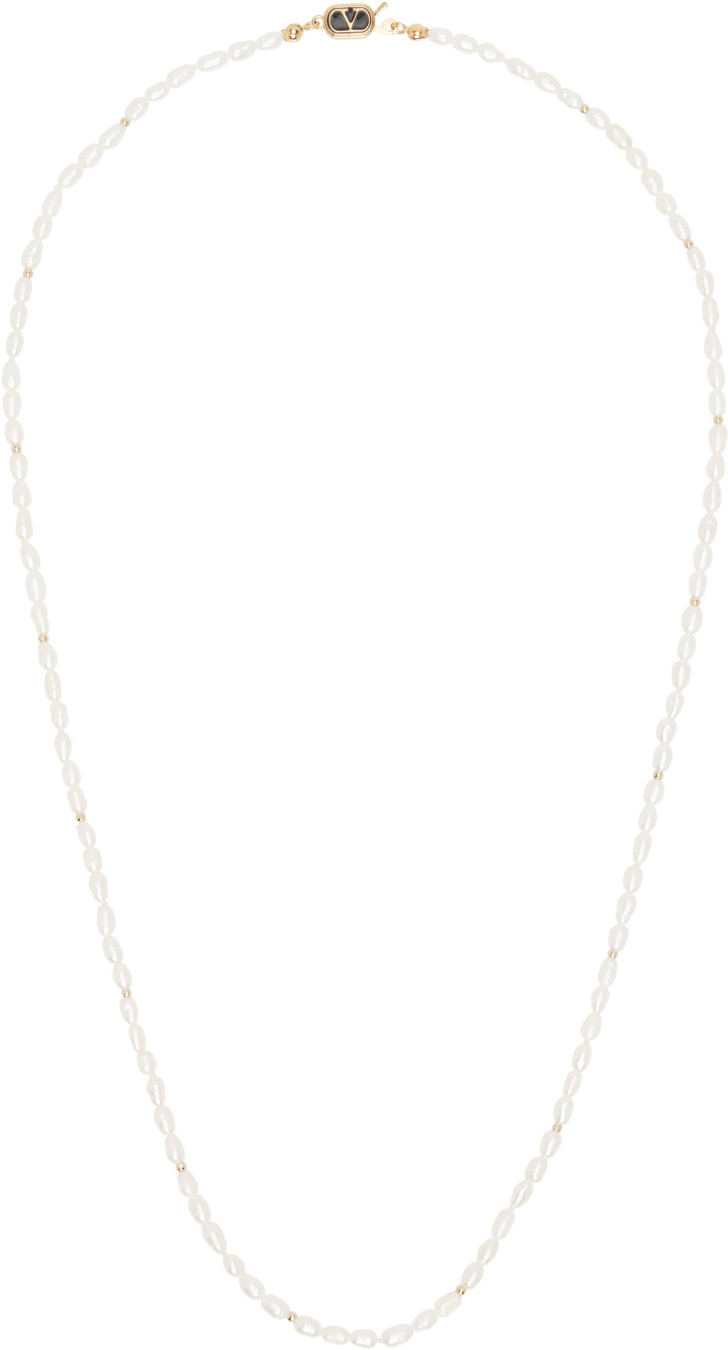 Колие Valentino Valentino Garavani Ovalette Pearl Necklace Бяло | 6Y2J0S99CRW, 0