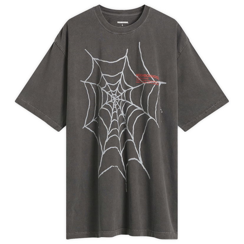 Тениска Neighborhood Neighborhood SS-7 Graphic T-Shirt, Size Large Сиво | 251PCNH-ST07-BLK