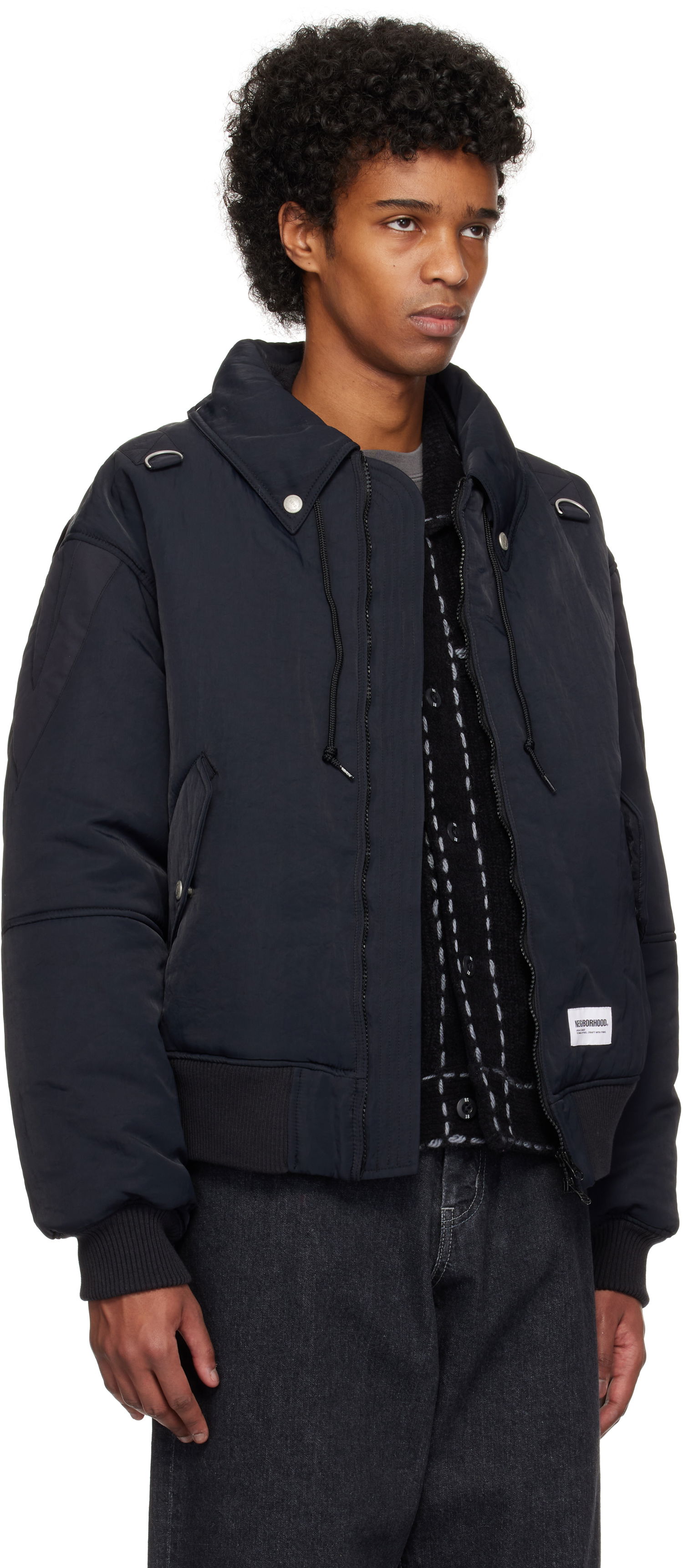Яке бомбър Neighborhood Neighborhood Sailing Padded Bomber Jacket Черно | 242SZNH-JKM04, 1