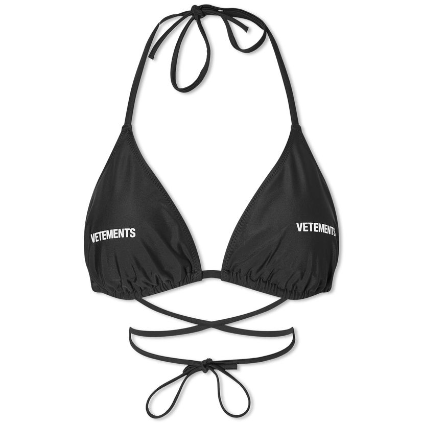 Бански VETEMENTS Logo Bikini Top Черно | WE64SW300B