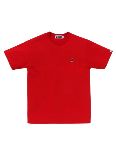 Тениска BAPE One Point Pocket Tee Червено | 1J25-109-001