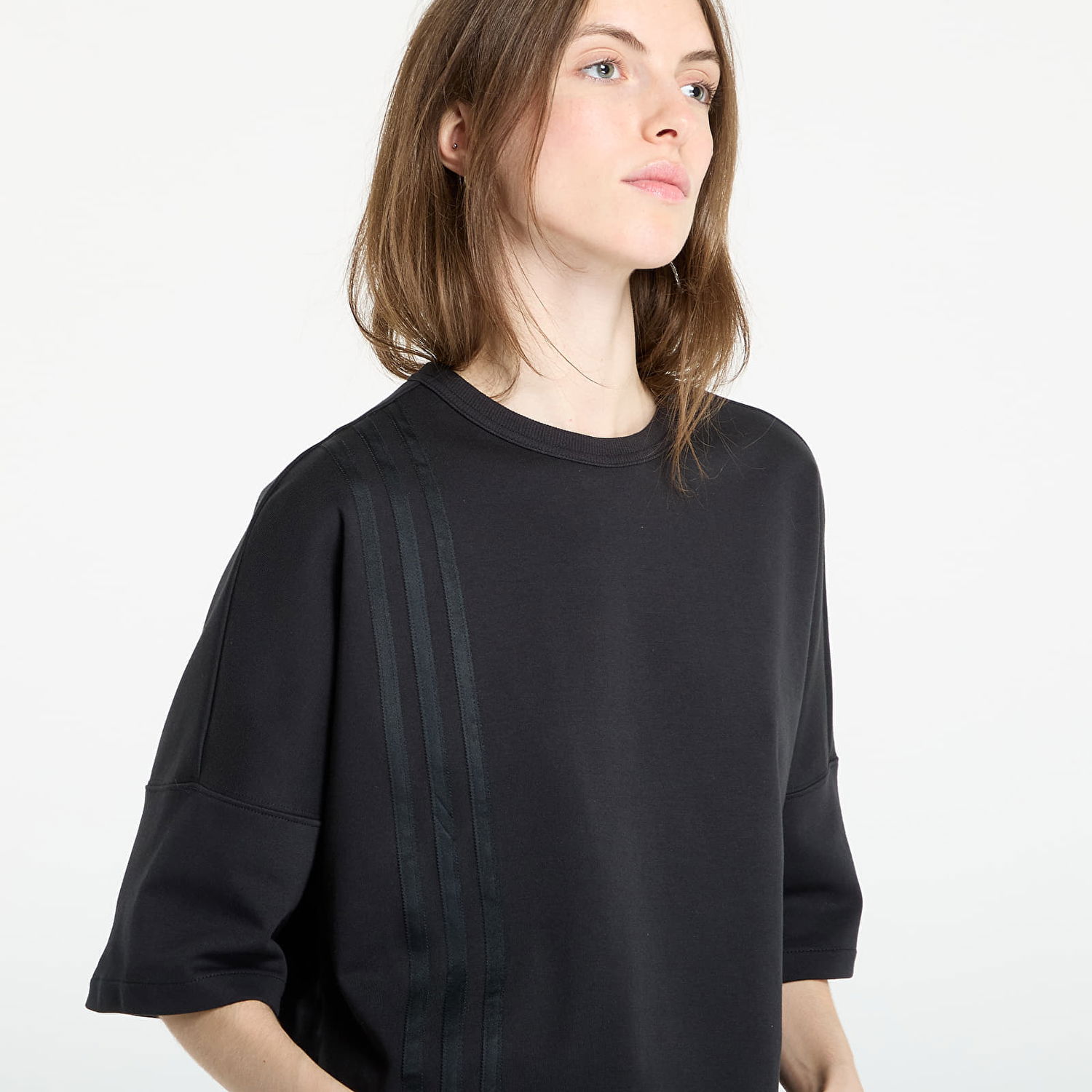 Тениска adidas Performance Off Placed 3-Stripes Cropped T-Shirt Черно | JX2707, 1