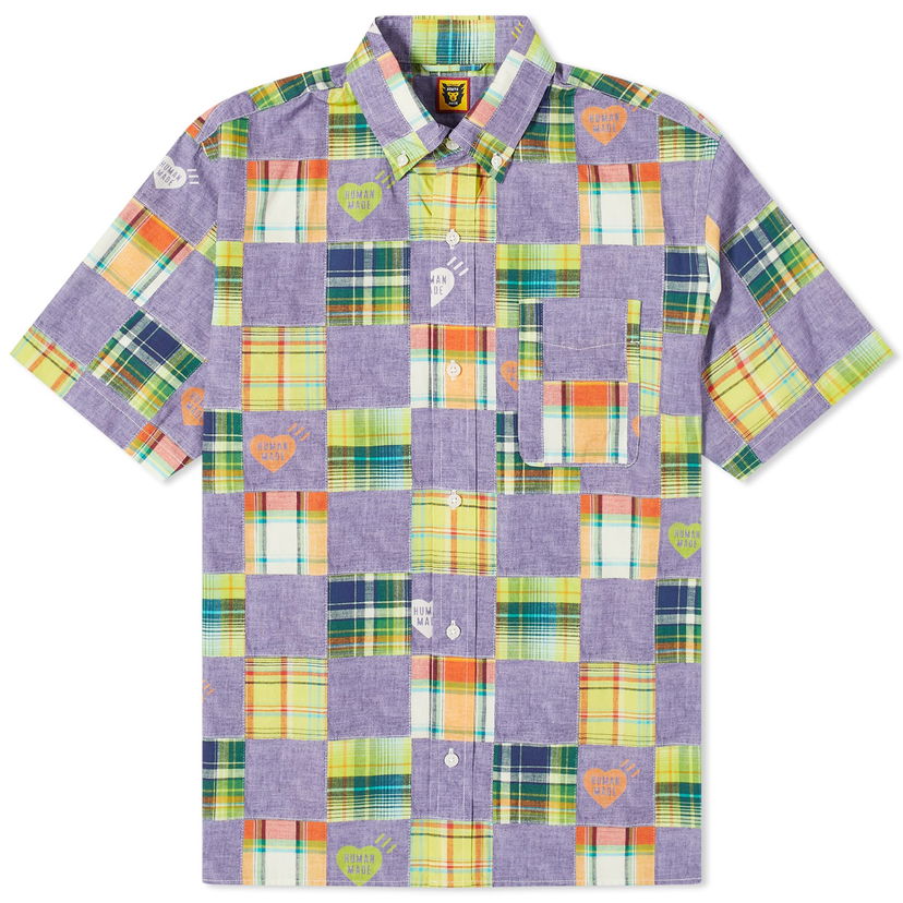 Риза Human Made Short Sleeve Patchwork Print Shirt Лилаво | HM25SH013-BL