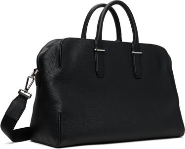 Чанта за пътуване BOSS Grained Leather Holdall with Logo Keyholder Черно | 50548231, 3