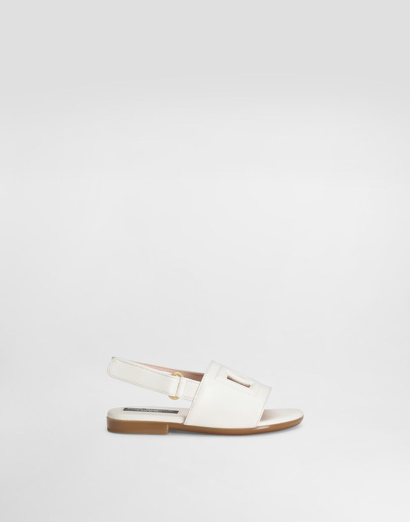 Аксесоари Dolce & Gabbana Dolce & Gabbana Calfskin Sandals With Cut-Out DG Logo Бяло | D20100A12238S936