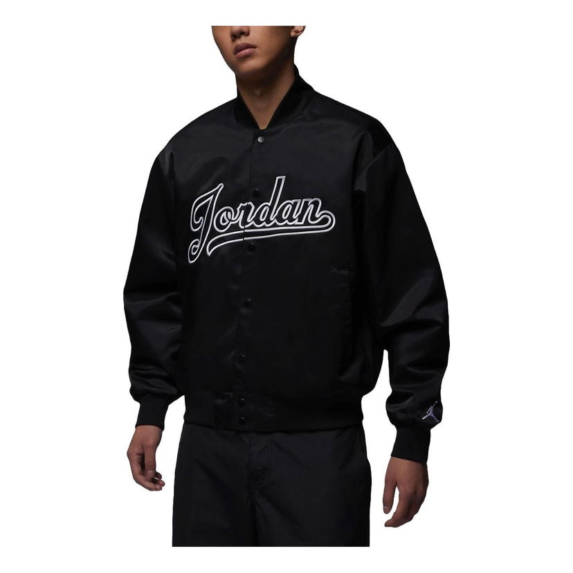 Яке бомбър Jordan Flight MVP Waterproof Baseball Jacket Черно | FN4660-010