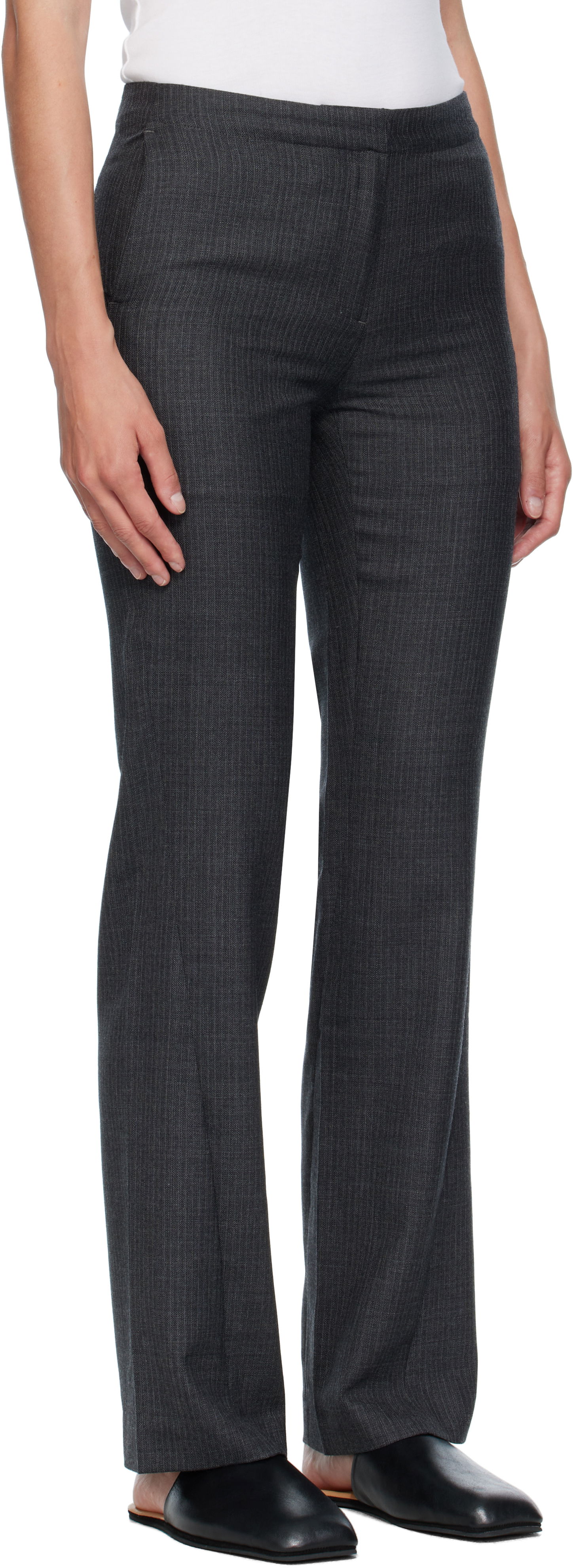 Панталони OUR LEGACY OUR LEGACY Poise Pinstripe Trousers Сиво | W4254PS, 1