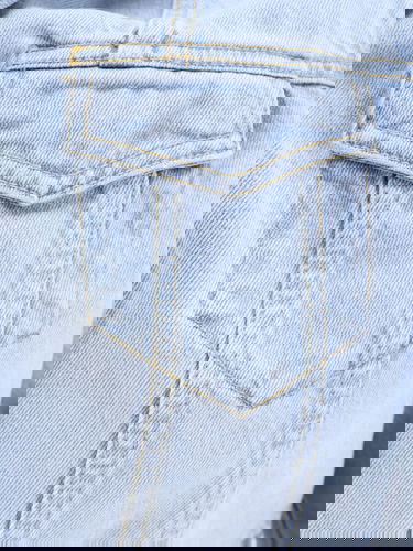 Яке Alaïa Cropped Denim Jacket Синьо | AA9V03066T587508, 4