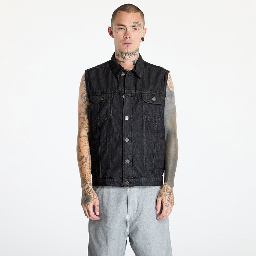 Жилетка Urban Classics Denim Vest Black Washed Черно | TB514 Black Washed