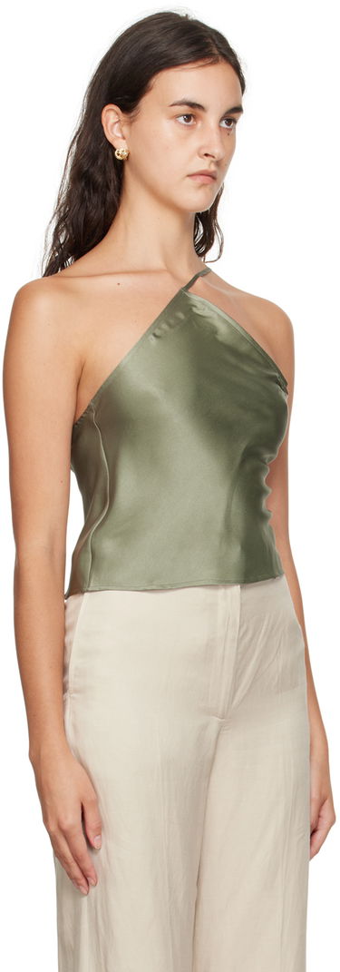 Потник Anine Bing Mandy One-Shoulder Silk Camisole Зелено | A-07-2793-340, 1