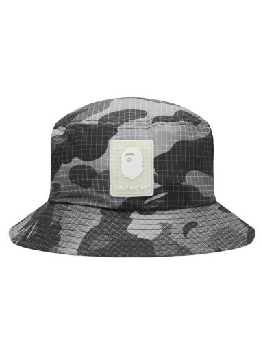 Шапка BAPE A Bathing Ape Grid Camo Bucket Hat Черно | 001HTI801005M-BLK