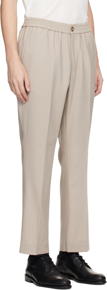 Панталони AMI Wool Elasticated Waist Trousers Бежово | H25HTR226.WV0066, 1