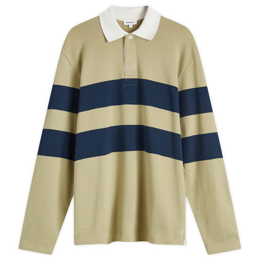 Поло тениска NORSE PROJECTS Brushed Stripe Rugby Polo Elm Зелено | N10-0210-8072