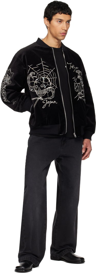 Яке бомбър Neighborhood Reversible Embroidered Souvenir Jacket Черно | 252AQNH-JKM03, 3