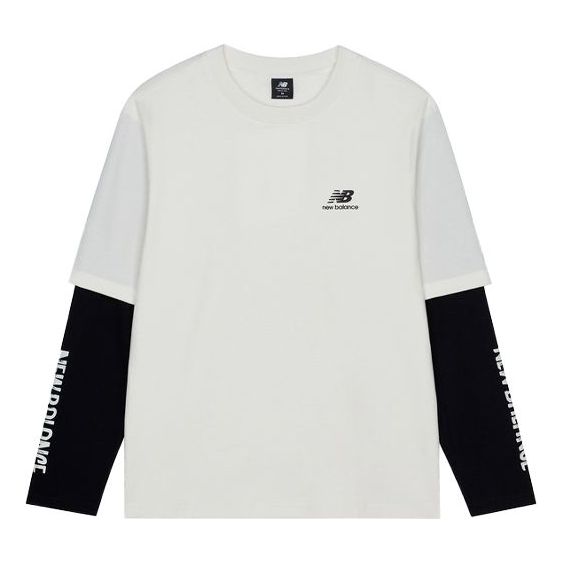 Тениска New Balance Contrast Stitch Knit Long Sleeve T-Shirt Бяло | AMT13370-IV