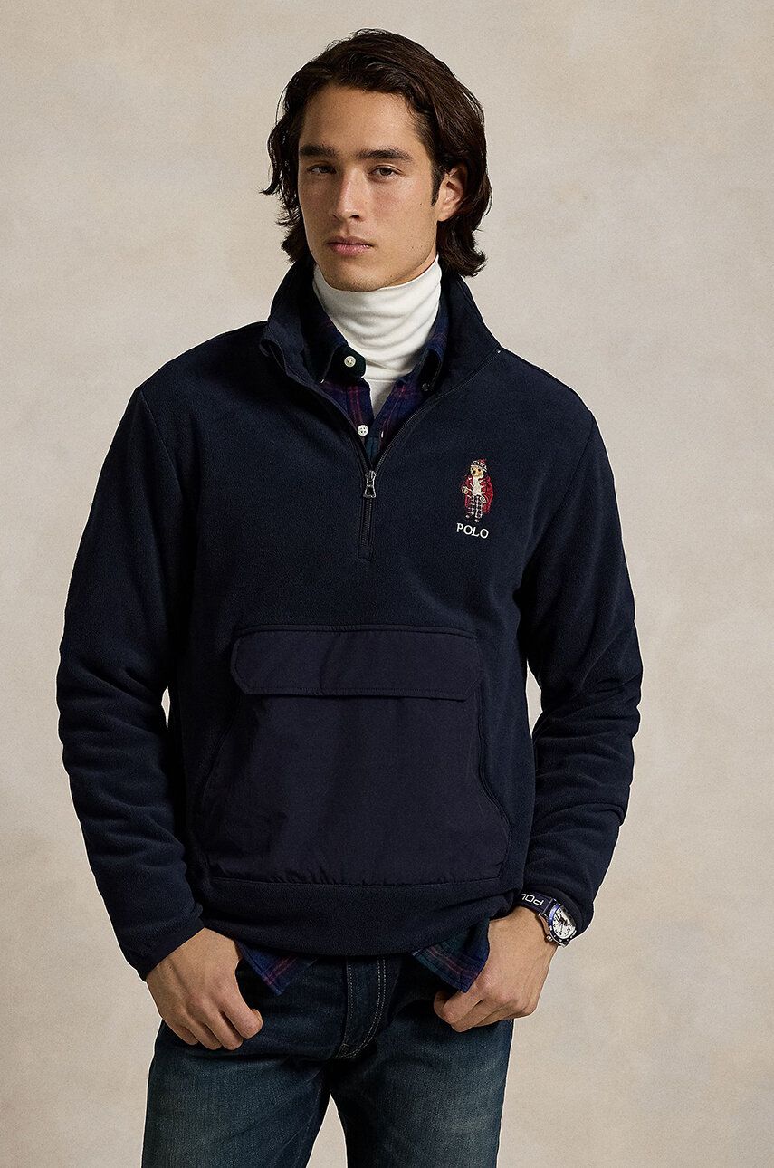 Суитчър Polo by Ralph Lauren Navy Blue Fleece Quarter-Zip Pullover Тъмно синьо | 710951649, 0
