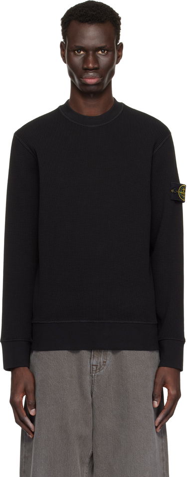 Пуловер Stone Island Stone Island Waffle Fleece Sweatshirt Черно | K1S15 6100008 S0044, 0