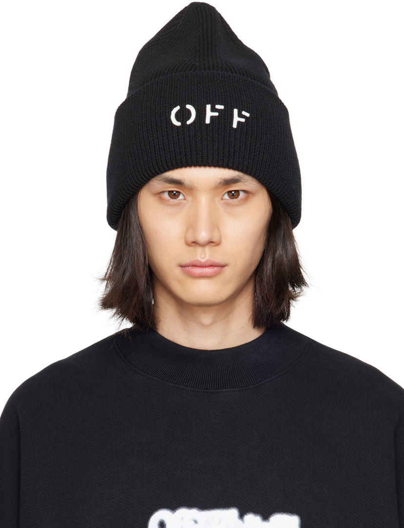 Шапка Off-White Off-White 'OFF' Stamp Knit Beanie Черно | OMLC030F23KNI0011001