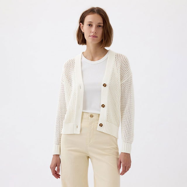 Longsleeve Crochet Cardigan New Off White