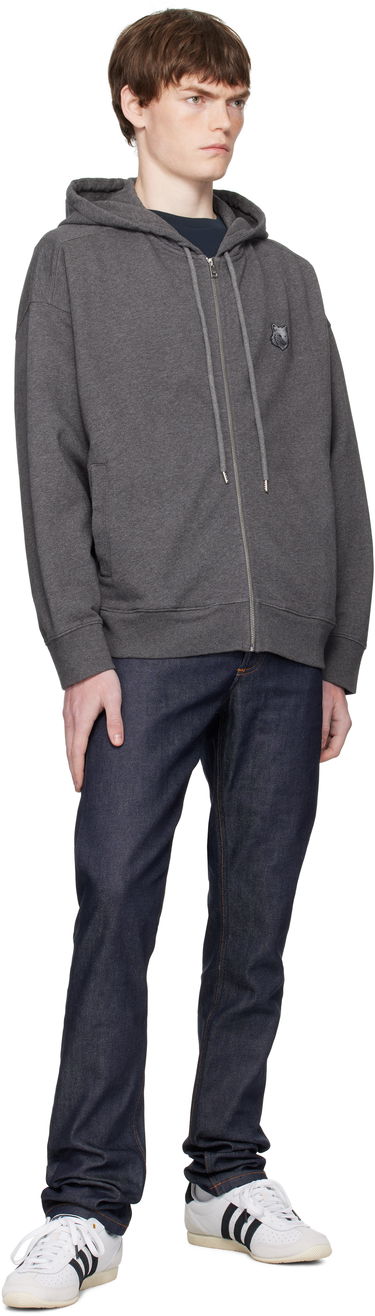 Суитчър MAISON KITSUNÉ Kitsuné Fox Head Patch Oversize Fullzip Hoodie Сиво | PM02138KM0340, 3
