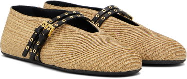 Облекло Alaïa ALAÏA Paper Straw Ballerina Flats Бежово | AA3A058TK036, 3
