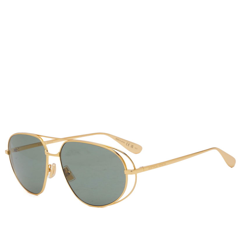 Слънчеви очила Bottega Veneta Eyewear Gold/Green Металик | BV1344S-001