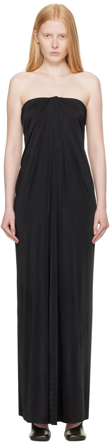 Pокля FERRAGAMO Ferragamo Sleeveless Gathered Maxi Dress Черно | 780649, 0