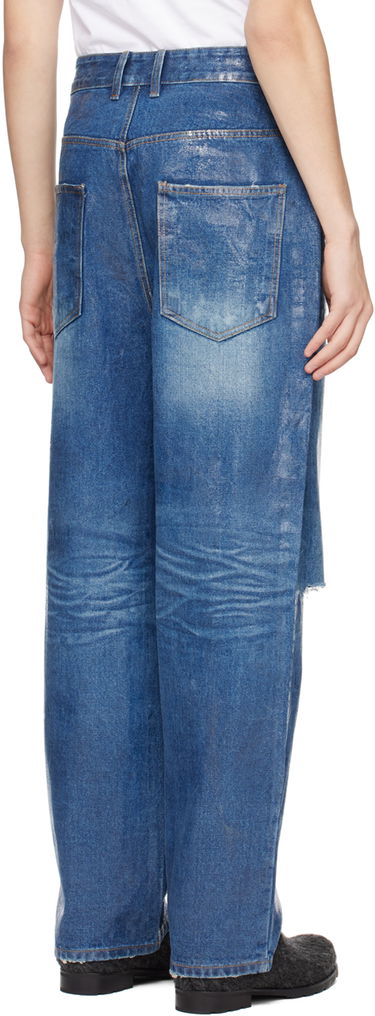 Дънки We11done We11done Foil Distressed Jeans Синьо | WD-DP1-23-342-M-BL, 2