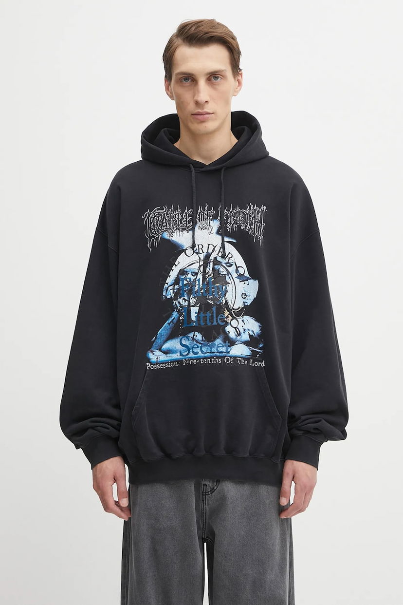 Суитчър VETEMENTS Cotton Cradle of Filth Filthy Secret Oversized Printed Hoodie Черно | UCF76HD600B
