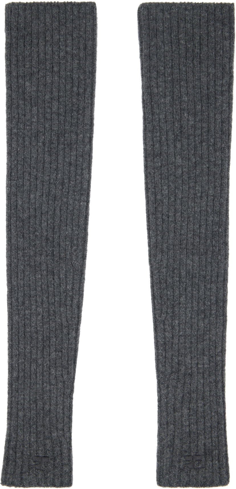 Ръкавици Courrèges Courrèges Ribbed Wool Arm Warmers Сиво | 324MGT021FI0062