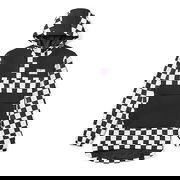 Checkered Print Hooded Windbreaker