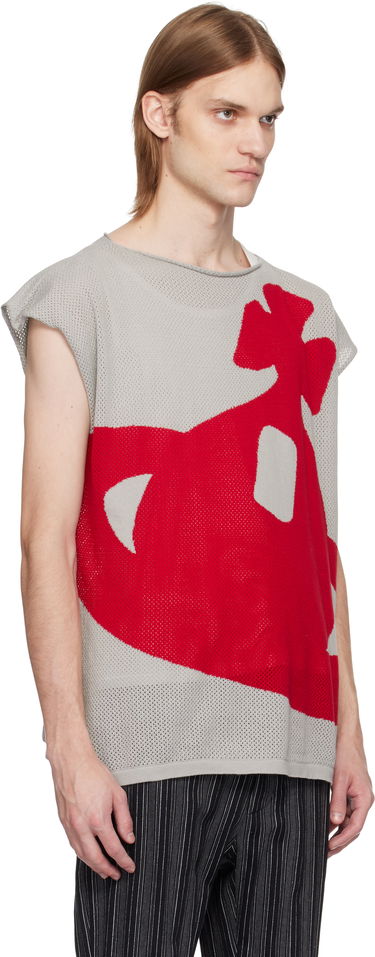 Пуловер Vivienne Westwood Vivienne Westwood Intarsia Pixel Orb Tank Top Сиво | 8101000P-K005X-, 1