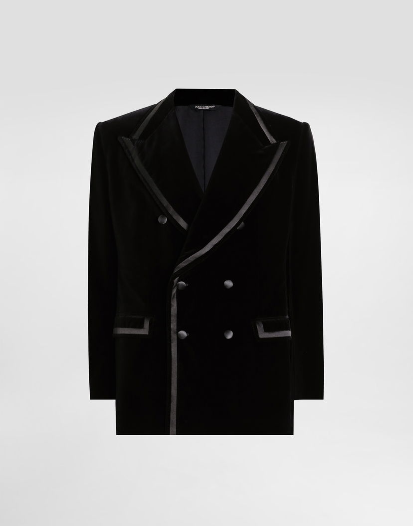 Яке Dolce & Gabbana Dolce & Gabbana Double-Breasted Velvet Jacket Черно | G2VO8TFUVG7N0000