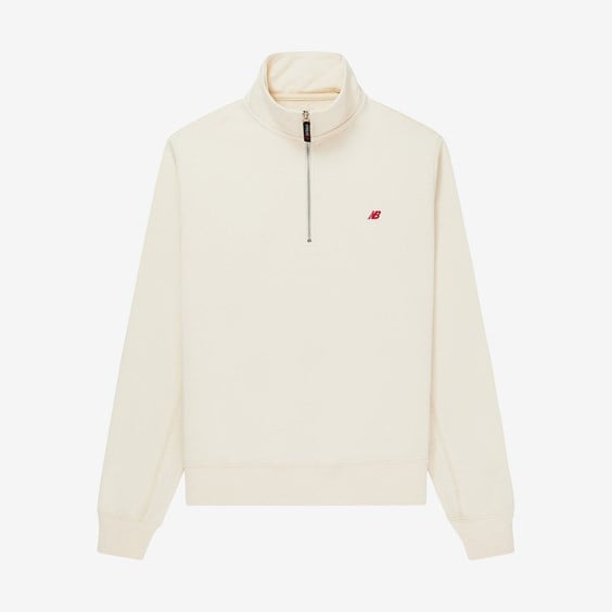 Суитчър New Balance Made In Usa Quarter Zip Pullover Бежово | MT33544MCU, 0