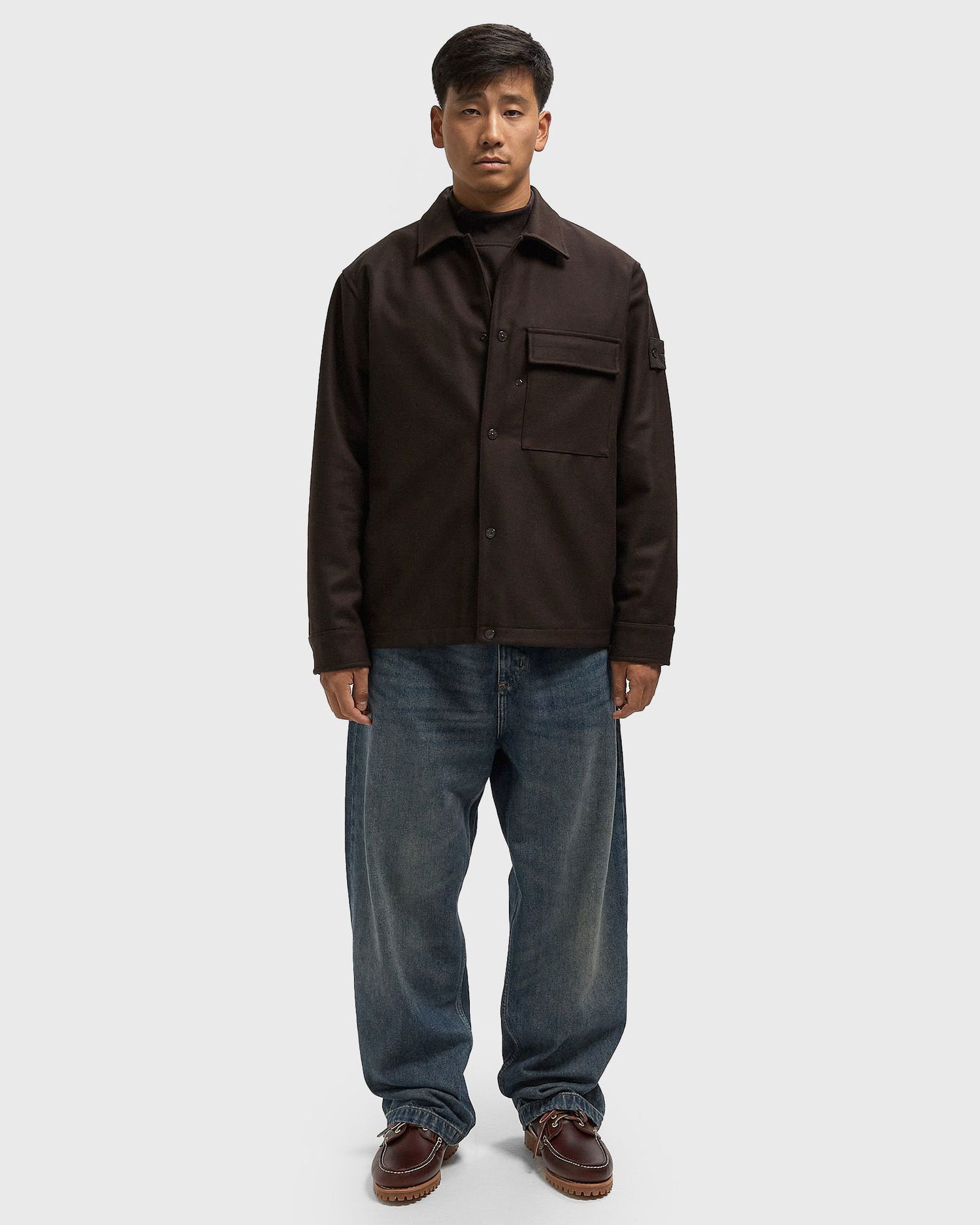 Риза Stone Island Wool Overshirt Кафяво | K2S151200028S0F24.V0070, 1