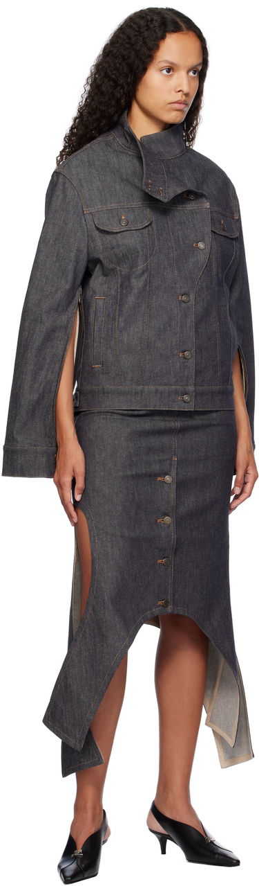 Пола Courrèges Courrèges Midi Denim Skirt Синьо | 424DJU206DE0035, 3