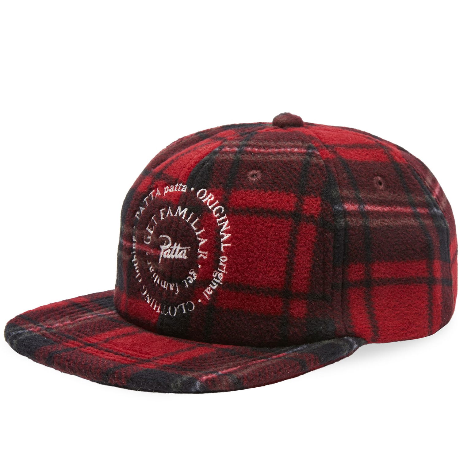 Шапка с козирка Patta Tartan Sherpa Fleece Cap Бургунди | POC-AW23-T-A-FLC-C-001, 0