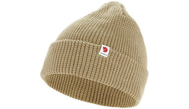 Шапка FJÄLLRÄVEN Ribbed Knitted Beanie with Logo Tab, One Size Бежово | F84767-118, 0
