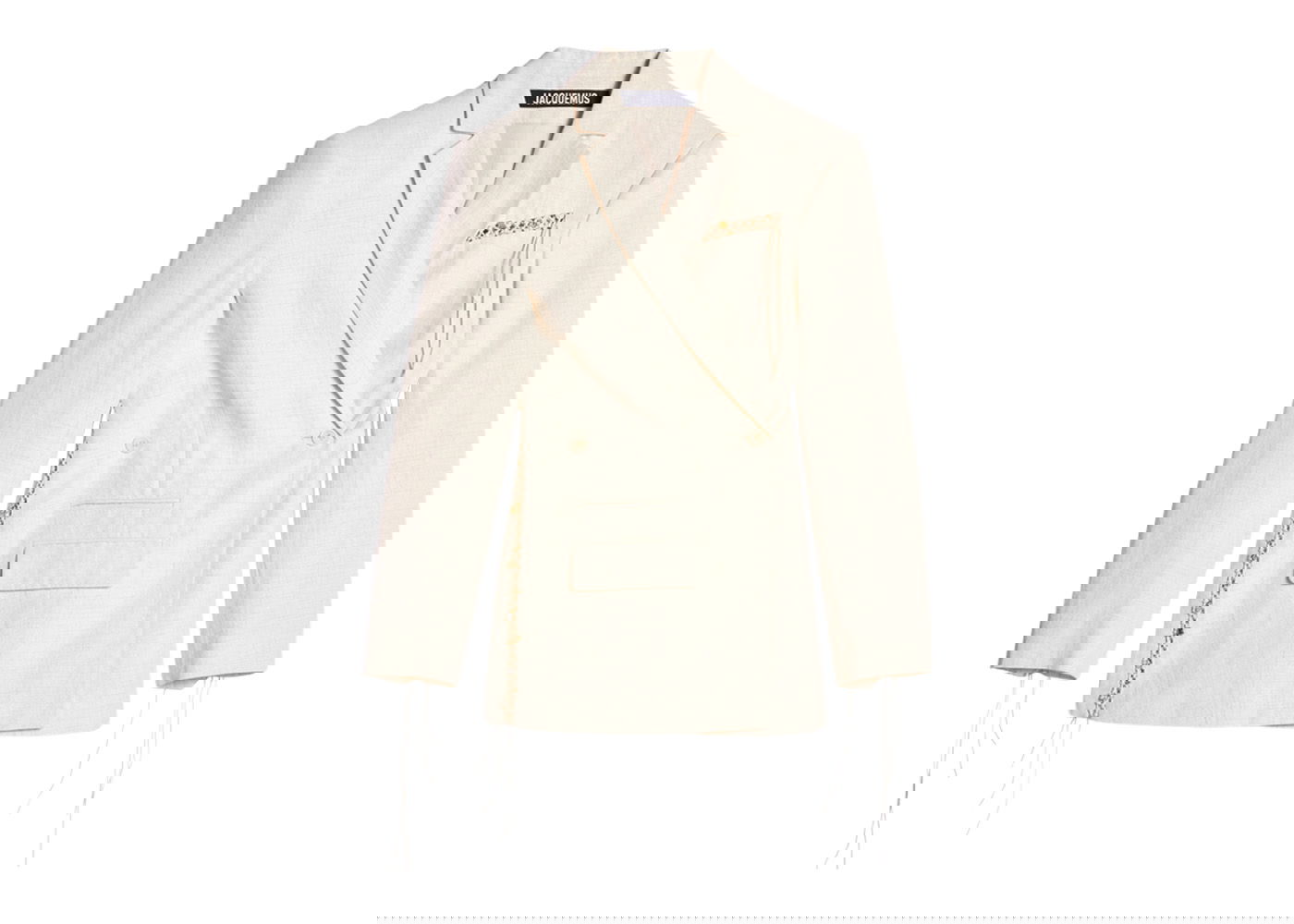 Яке Jacquemus La Veste Tibau Brodee Embroidered Double-Breasted Бяло | 231JA024-1069-110, 0