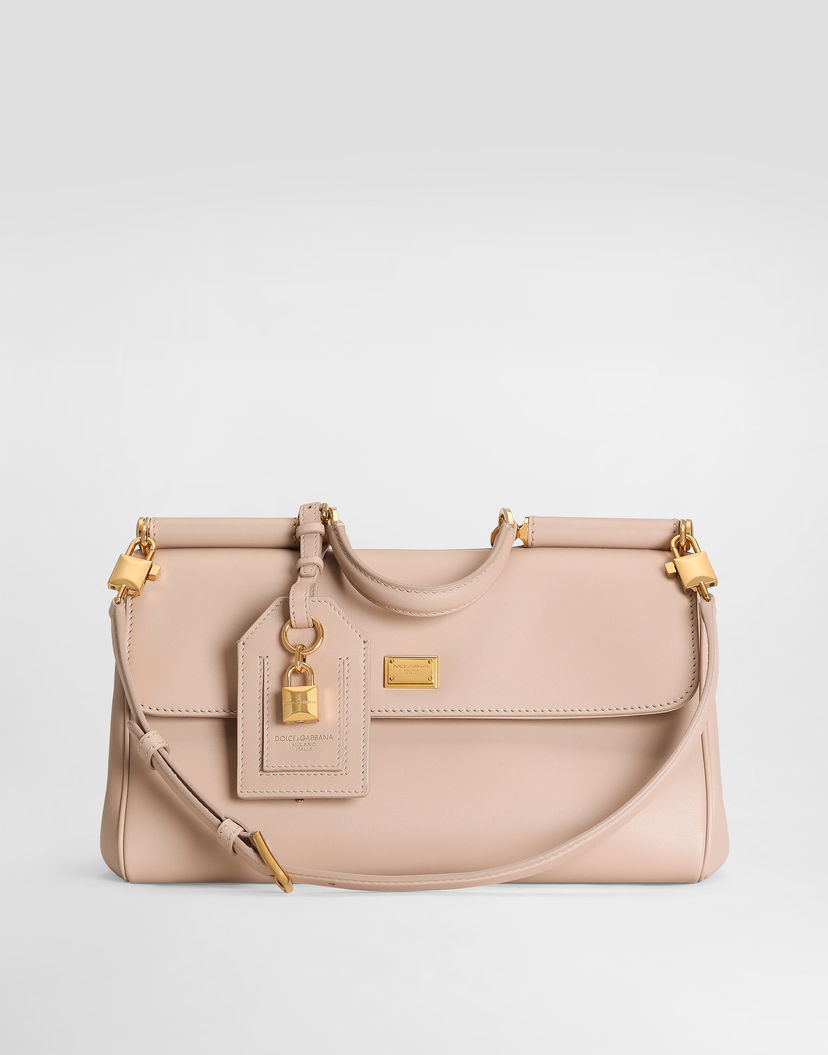 Дамска чанта Dolce & Gabbana My Sicily Structured Flap Handbag with Padlock Detail Бежово | BB7782B732180095