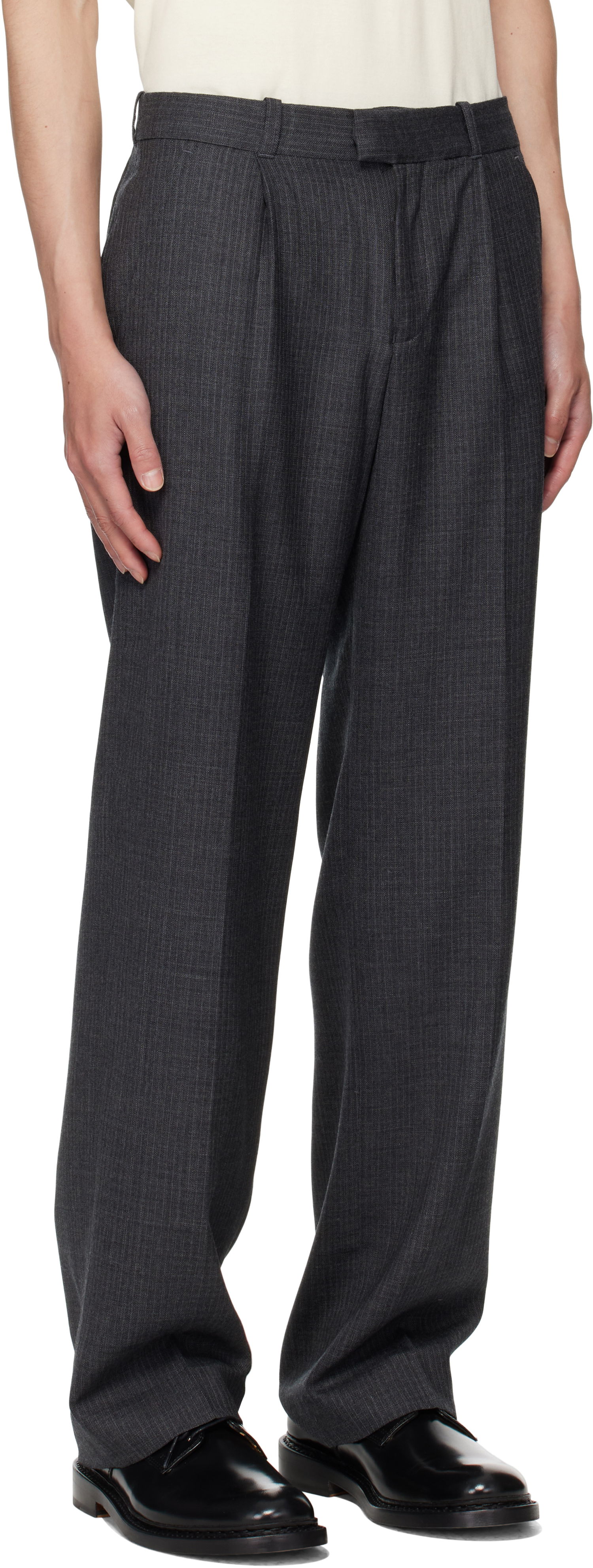 Панталони OUR LEGACY OUR LEGACY Pinstripe Slacks Сиво | M4254SS, 1