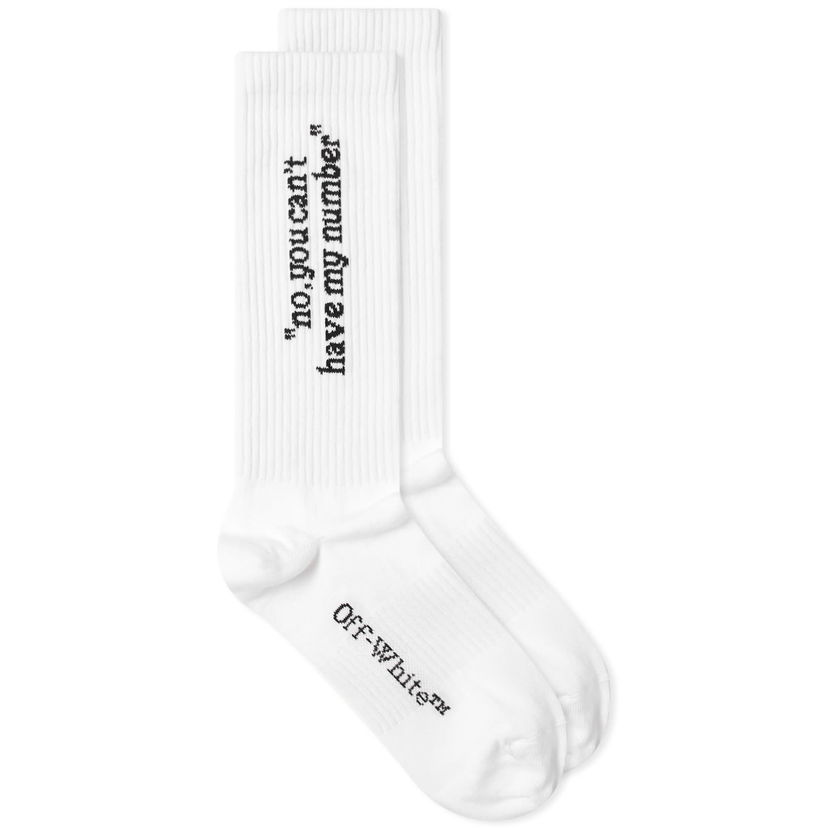 Чорапи Off-White No You Can't Long Socks Бяло | OWRA038S24KNI0010110