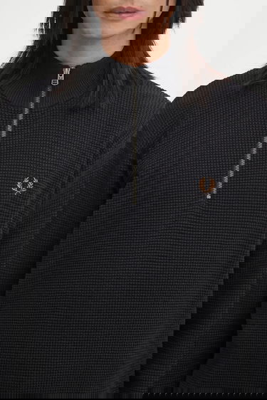 Пуловер Fred Perry Waffle Stitch Half Zip Jumper Черно | K8557-102, 4
