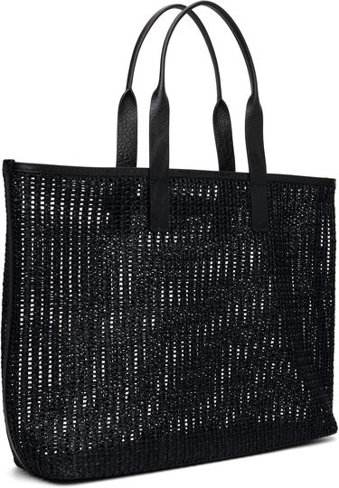 Голяма пазарска чанта Dolce & Gabbana Dolce&Gabbana Woven Mesh & Calfskin Shopper Tote Черно | BM2453A9O94, 2