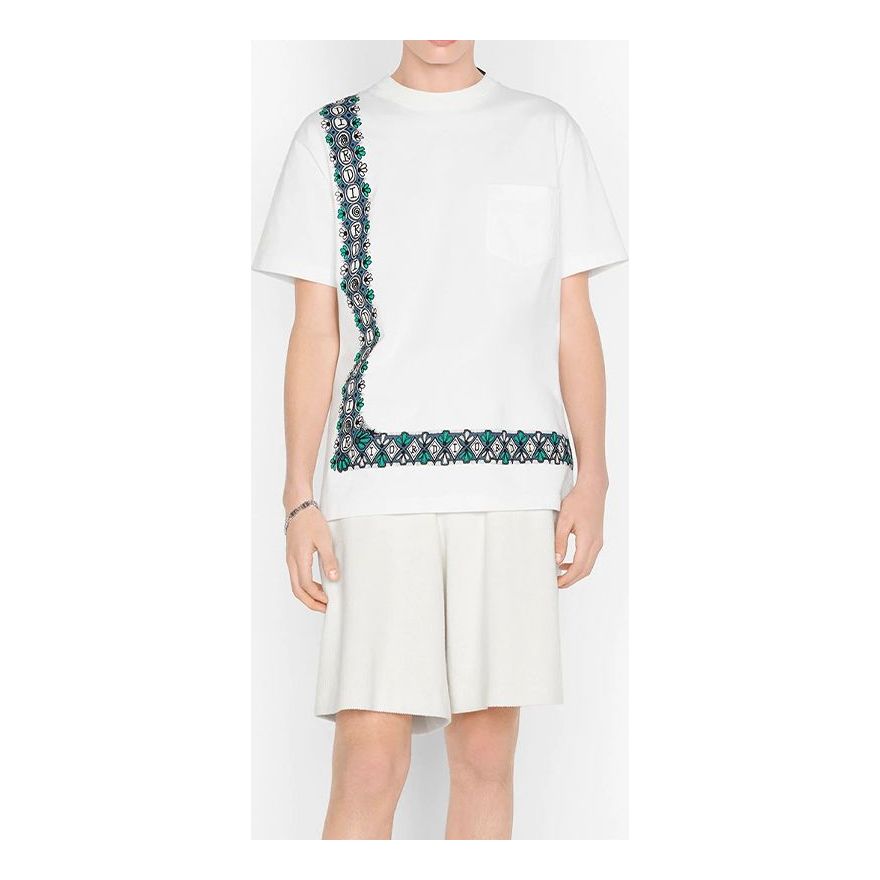 Тениска Dior Shawn Stussy Asymmetrical Print Oversized T-Shirt Бяло | 033J644B0554-C085, 0