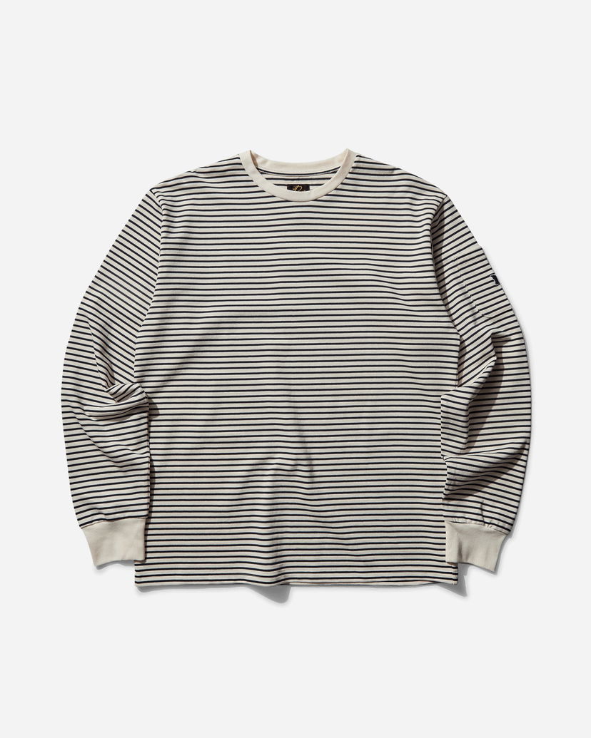 Тениска Needles Stripe Crewneck Longsleeve T-Shirt Бяло | PU295 A