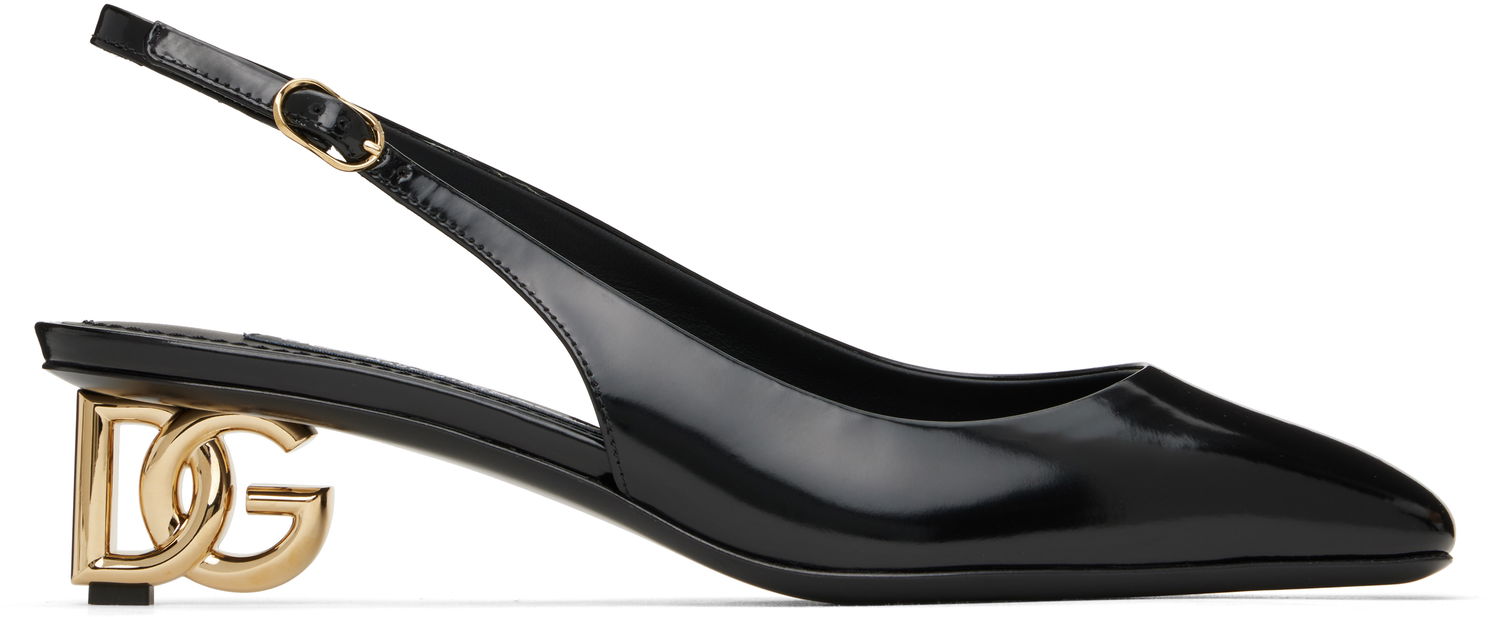 Кецове и обувки Dolce & Gabbana Dolce&Gabbana Patent Leather Slingback Heels Черно | CG0913 A1037, 0
