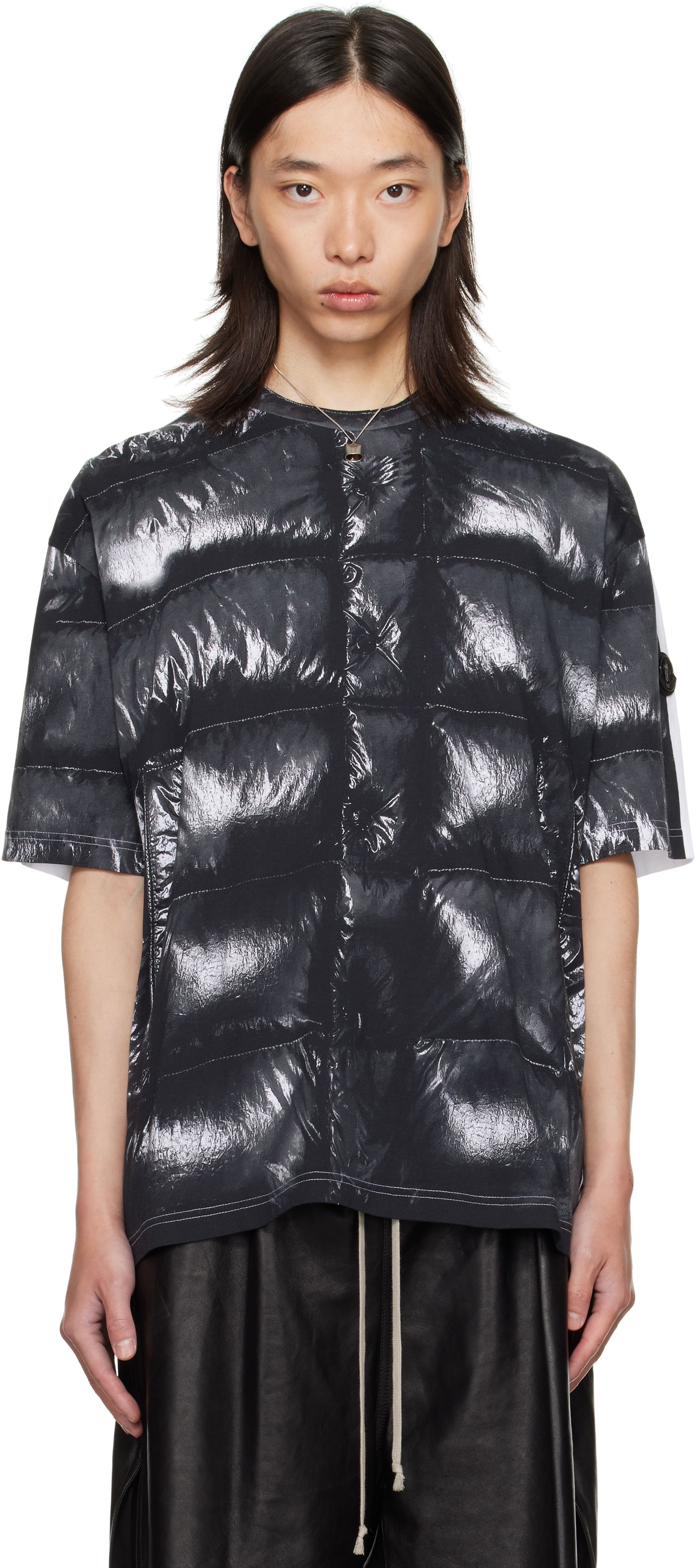 Тениска Moncler Moncler Genius x A$AP Rocky Glossy Padded Short Sleeve T-Shirt Черно | K24048C0000189AYW, 0