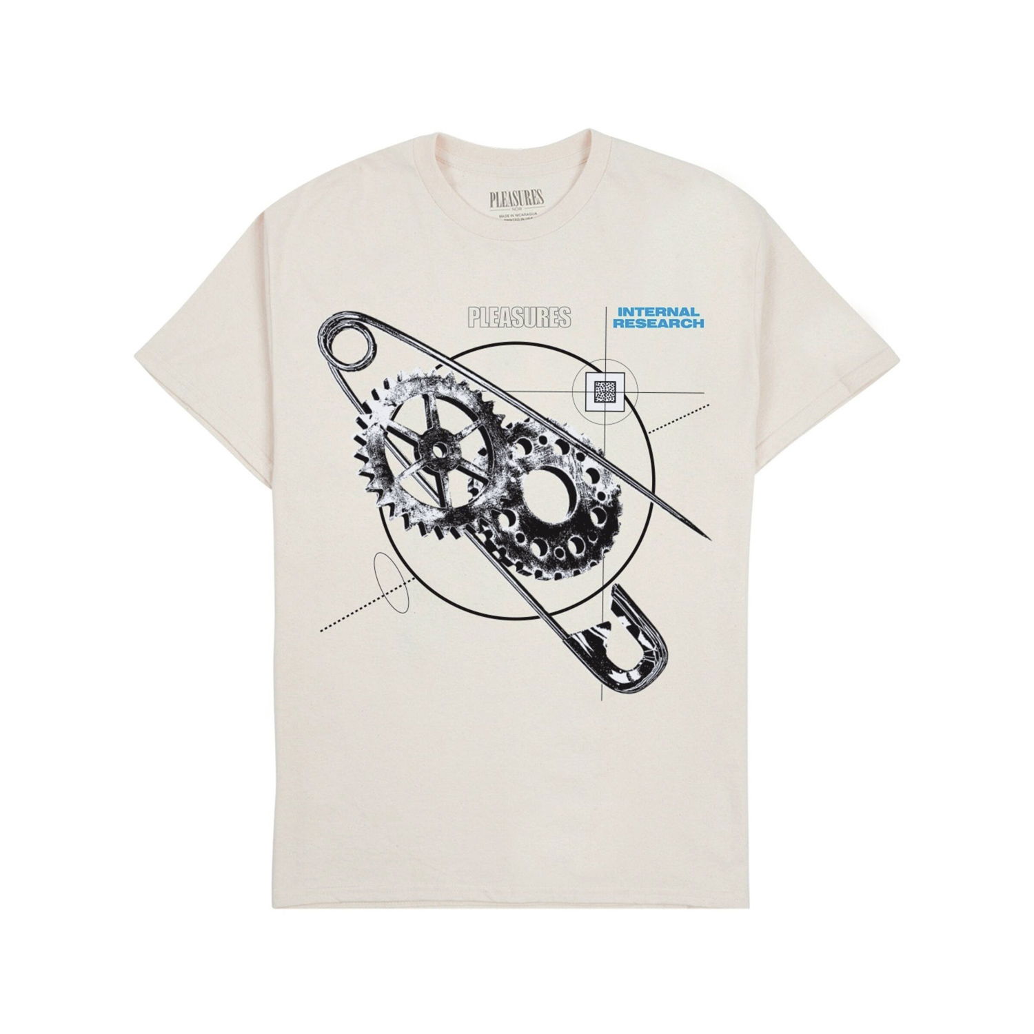 Тениска Pleasures Research T-Shirt Бежово | P23F051-NATURAL, 1