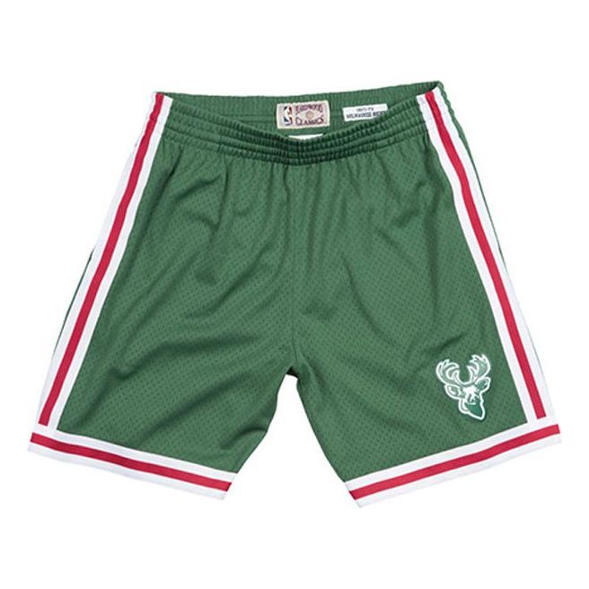 Къси панталони Mitchell & Ness Mitchell & Ness NBA Swingman Shorts Milwaukee Bucks Зелено | SMSHGS18240-MBUDKGN71, 0